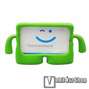 UNIVERZÁLIS 3D tablet PC habszivacs védő keret - asztali tartó funkciós, fogantyú, ERŐS VÉDELEM! 7"-os készülékekhez - ZÖLD kép