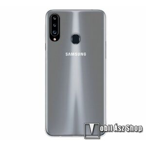 Szilikon védő tok / hátlap - ULTRAVÉKONY! 0, 6mm - ÁTLÁTSZÓ - SAMSUNG Galaxy A20s (SM-A207F) kép