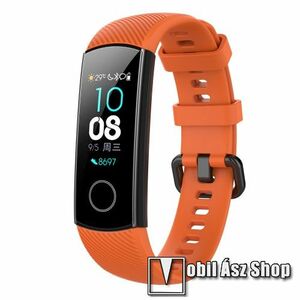 Okosóra szíj - szilikon, Twill mintás - NARANCSSÁRGA - 95 +125mm hosszú, 17mm széles - HONOR Band 4 kép