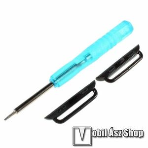 Okosóra fém csatlakozó - 1 pár (2db), csavarhúzóval - FEKETE - Apple Watch Series 1/2/3 42mm / 4/5/6/SE 44mm / 7/8 45mm / Ultra 49mm kép