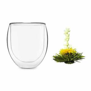 Feelino Ice, pohár, 320 ml, duplafalú boroszilikát üveg, teavirággal kép