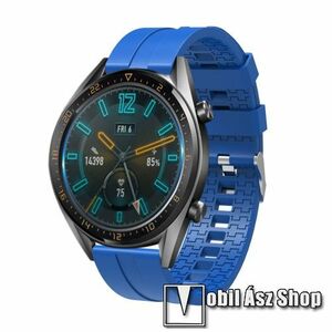 Okosóra szíj - környezetbarát szilikon - VILÁGOSKÉK - 120 + 90mm hosszú, 22mm széles - SAMSUNG Galaxy Watch 46mm / SAMSUNG Gear S3 Classic / SAMSUNG Gear S3 Frontier kép