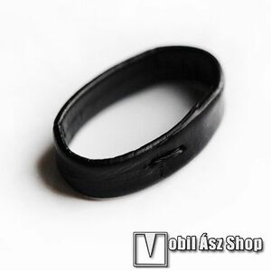 Okosóra szíj bújtató - 1db, PU bőr, 16mm széles szíjakhoz, A feltüntetett méret a bujtató belső szélességét jelöli! - FEKETE kép