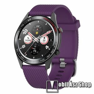 Okosóra szíj - szilikon, rombusz mintás - LILA - 218mm hosszú, 22mm széles - HUAWEI Watch GT / HUAWEI Watch Magic / MagicWatch 2 46mm / Watch GT 2 46mm kép