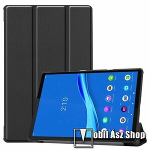 Notesz / mappa tok - FEKETE - oldalra nyíló flip cover, TRIFOLD asztali tartó funkciós, mágneses záródás, műanyag belső - Lenovo Tab M10 Plus (TB-X606F) / Smart Tab M10 FHD Plus kép