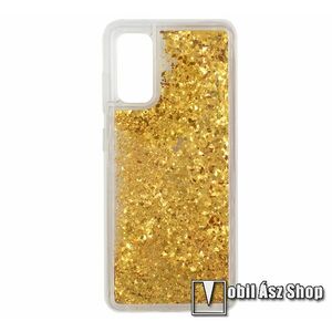 Szilikon védő tok / hátlap - csillogó, liquid folyadék - ARANY - SAMSUNG Galaxy S20 (SM-G980F) / SAMSUNG Galaxy S20 5G (SM-G981) kép