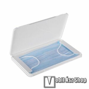 Hordozható műanyag védő tok védőmaszkokhoz - 1db, por és szennyeződésgátló, max 4db maszk tárolására alkalmas, 190 x 110 x 1, 2 mm kép