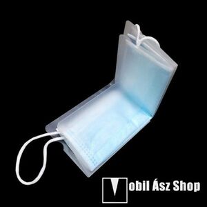 Hordozható összecsukható műanyag védő tok védőmaszkokhoz - 1db, por és szennyeződésgátló, 50 x 30 x 10 mm kép