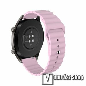 Okosóra loop szilikon szíj - RÓZSASZÍN - 85mm+120mm hosszú, 22mm széles - SAMSUNG Galaxy Watch 46mm / Watch GT2 46mm / Watch GT 2e / Gear S3 Frontier / Honor MagicWatch 2 46mm kép