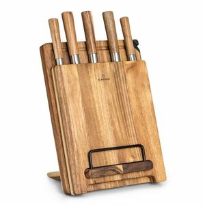 Klarstein Komaki, késkészlet, 8 darabos, 5 kés, 3 vágódeszka, tartó kések élezéséhez kép