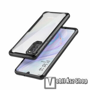 OTT! TRANSPARENT műanyag védő tok / átlátszó hátlap - FEKETE - szilikon szegély, erősített sarkok, ERŐS VÉDELEM! - SAMSUNG Galaxy A41 (SM-A415F) kép