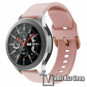 Okosóra szíj - szilikon - RÓZSASZÍN - 116mm + 83mm hosszú, 22mm széles, 130mm-től 205mm-es méretű csuklóig ajánlott - SAMSUNG Galaxy Watch 46mm / SAMSUNG Gear S3 Classic / SAMSUNG Gear S3 Frontier kép