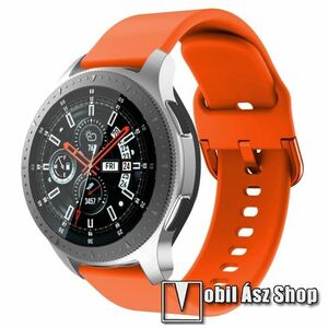 Okosóra szíj - szilikon - NARANCSSÁRGA - 120mm + 83mm hosszú, 22mm széles - SAMSUNG Galaxy Watch 46mm / SAMSUNG Gear S3 Classic / SAMSUNG Gear S3 Frontier kép