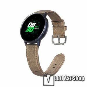 Okosóra szíj - KHAKI - PU bőr, 22mm széles - SAMSUNG Galaxy Watch 46mm / HUAWEI Watch GT 2e / Watch GT 2 46mm / SAMSUNG Gear S3 Frontier kép