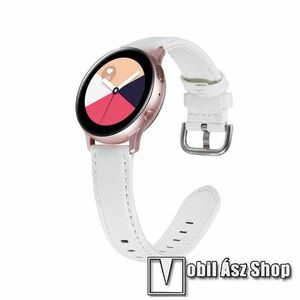 Okosóra szíj - FEHÉR - PU bőr, 22mm széles - SAMSUNG Galaxy Watch 46mm / HUAWEI Watch GT 2e / Watch GT 2 46mm / SAMSUNG Gear S3 Frontier kép