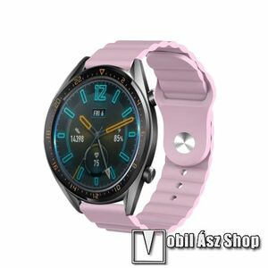 Okosóra loop szilikon szíj - VILÁGOSLILA - 109mm+95mm hosszú, 22mm széles, 160-220mm csuklóméretig ajánlott - SAMSUNG Galaxy Watch 46mm / Watch GT2 46mm / Watch GT 2e / Gear S3 Frontier / Honor MagicWatch 2 46mm kép