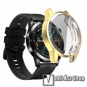 Okosóra szilikon védő tok / keret - ARANY - Szilikon előlapvédő is - HUAWEI Watch GT 2 46mm kép