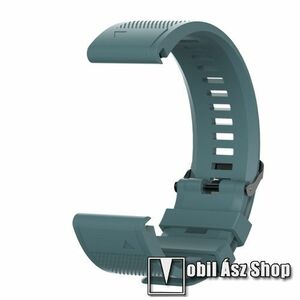 Okosóra szíj - szilikon, textúrált minta - ACÉL KÉK - 26mm, QUICKFIT, 93mm + 130mm hosszú - Garmin Fenix 5X / 5X Plus / 5X Plus Sapphire / 6X / 6X Sapphire / 6X Pro / 6X Pro Solar / 6X Pro Sapphire / Quatix 3 / Descent MK1 / Tactix Charlie kép