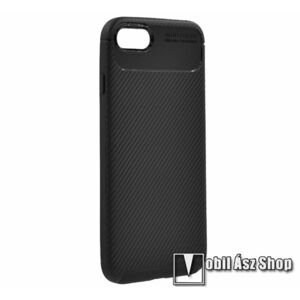OTT! CARBON PRO szilikon védő tok / hátlap - FEKETE - karbon mintás, ERŐS VÉDELEM! - APPLE iPhone SE (2022) / iPhone SE (2020) / iPhone 7 / iPhone 8 - GYÁRI kép