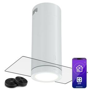 Klarstein Beretta Premium Smart, sziget páraelszívó, 544 m³/h, alkalmazás, elszívás/légkeringetés, LED, aktívszenes szűrő kép