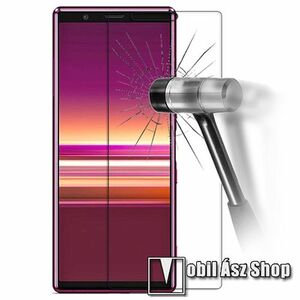 Előlap védő karcálló edzett üveg - 0, 3 mm vékony, 9H, Arc Edge, A képernyő sík részét védi - Sony Xperia 5 kép