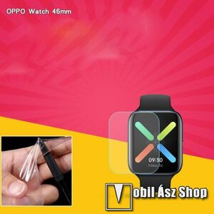 Oppo Watch 46mm, TPU okosóra képernyővédő fólia, 1db, Clear, törlőkendővel kép