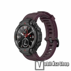 Okosóra szíj - szilikon - LILA - 126mm+92mm hosszú, 140-220mm átmérőjű csuklóméretig, csavarhúzóval, TENGELY NÉLKÜL! - Xiaomi Amazfit T-Rex / Amazfit T-Rex Pro kép