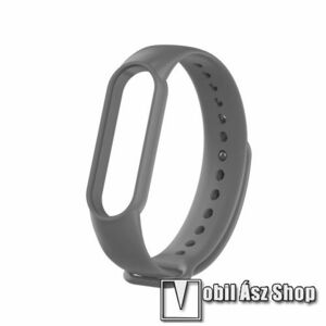 Okosóra szíj - SÖTÉTSZÜRKE - szilikon, 260mm hosszú, 135mm-től 235mm-es méretű csuklóig ajánlott - Xiaomi Mi Band 5 / Mi Band 6 / Mi Band 7 / Amazfit Band 5 kép