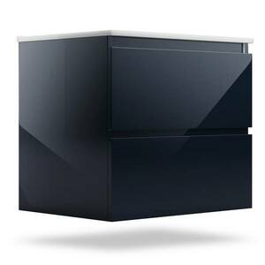 Blumfeldt Johnstone, mosdó és fürdőszoba szekrény, 60 cm, kerámia mosdó, Soft-Close záródású kép