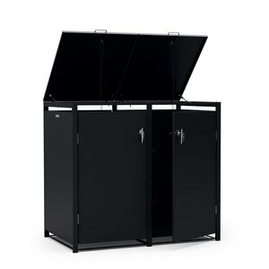 Blumfeldt BinSafe, szemétkosár tároló doboz, 2 szemétkosár, 240 l, zárható, időjárásálló horganyzott acél kép