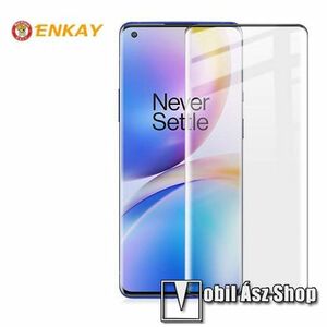 ENKAY 3D Curved előlapvédő karcálló edzett üveg - FEKETE - 0, 26mm, 9H, A TELJES ELÕLAPOT VÉDI! - OnePlus 8 Pro - GYÁRI kép