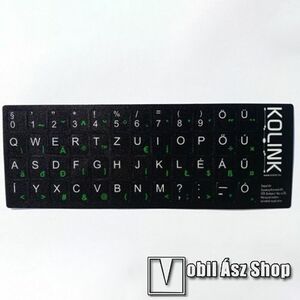 Kolink UNIVERZÁLIS billentyűzet matrica fekete alapon fehér betűk magyar kiosztás! kép