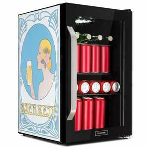 Klarstein Beersafe 70 Bierzeit Edition, hűtőszekrény, 70 liter, 3 polc, panoráma üvegajtó, rozsdamentes acél kép