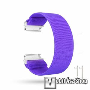Okosóra szíj - szövet, sztreccses, 145mm hosszú, 20mm széles, 160mm-től 210mm-es méretű csuklóig ajánlott - VILÁGOSLILA - SAMSUNG Galaxy Watch 42mm / Amazfit GTS / HUAWEI Watch GT 2 42mm / Galaxy Watch Active / Active 2 kép