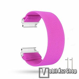 Okosóra szíj - szövet, sztreccses, 145mm hosszú, 22mm széles, 160mm-től 210mm-es méretű csuklóig ajánlott - MAGENTA - SAMSUNG Galaxy Watch 46mm / Watch GT2 46mm / Watch GT 2e / Gear S3 Frontier / Honor MagicWatch 2 46mm kép