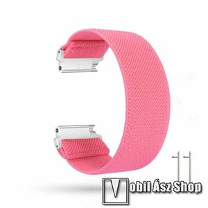 Okosóra szíj - szövet, sztreccses, 145mm hosszú, 22mm széles, 160mm-től 210mm-es méretű csuklóig ajánlott - RÓZSASZÍN - SAMSUNG Galaxy Watch 46mm / Watch GT2 46mm / Watch GT 2e / Gear S3 Frontier / Honor MagicWatch 2 46mm kép