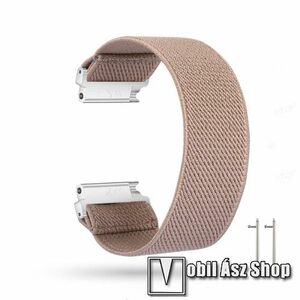 Okosóra szíj - szövet, sztreccses, 145mm hosszú, 22mm széles, 160mm-től 210mm-es méretű csuklóig ajánlott - KHAKI - SAMSUNG Galaxy Watch 46mm / Watch GT2 46mm / Watch GT 2e / Gear S3 Frontier / Honor MagicWatch 2 46mm kép