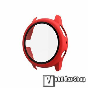 Okosóra műanyag védő tok / keret - PIROS - 9H edzett üveg előlap védő is! - SAMSUNG Galaxy Watch Active2 44mm kép