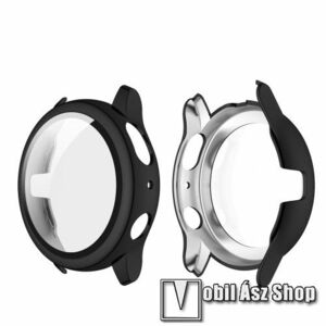 Okosóra műanyag védő tok / keret - FEKETE - 9H edzett üveg előlap védő is! - SAMSUNG Galaxy Watch Active2 44mm kép
