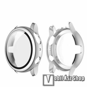 Okosóra műanyag védő tok / keret - EZÜST - 9H edzett üveg előlap védő is! - SAMSUNG Galaxy Watch Active2 44mm kép