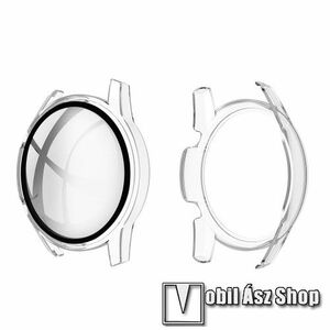 Okosóra műanyag védő tok / keret - ÁTLÁTSZÓ - 9H edzett üveg előlap védő is! - HUAWEI Watch GT 2 46mm kép