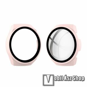 Okosóra műanyag védő tok / keret - RÓZSASZÍN - 9H edzett üveg előlap védő is! - HUAWEI Watch GT 2e kép