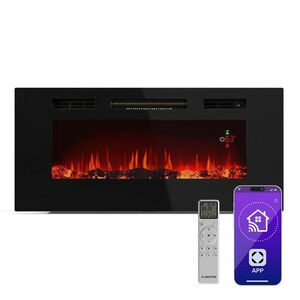 Klarstein Galeras Smart Intelligens elektromos kandalló, 2 hőmérséklet beállítás, 16 - 30°, LED lángillúzió, IOT csatlakozási lehetőség kép
