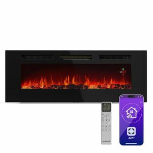 Klarstein Galeras Smart Intelligens elektromos kandalló, 2 hőmérséklet beállítás, 16 - 30°, LED lángillúzió, IOT csatlakozási lehetőség kép