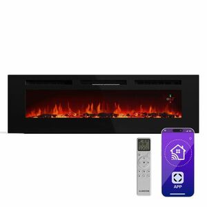 Klarstein Galeras Smart Intelligens elektromos kandalló, 2 hőmérséklet beállítás, 16 - 30°, LED lángillúzió, IOT csatlakozási lehetőség kép