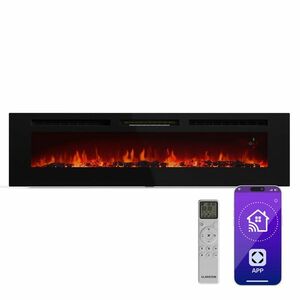 Klarstein Galeras Smart Intelligens elektromos kandalló, 2 hőmérséklet beállítás, 16 - 30°, LED lángillúzió, IOT csatlakozási lehetőség kép