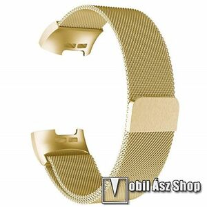 Okosóra milánói szíj - rozsdamentes acél, mágneses - ARANY - Fitbit Charge 3 / Fitbit Charge 3 SE / Fitbit Charge 4 kép