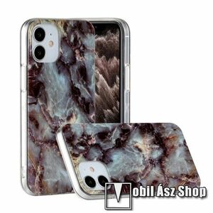 Szilikon védő tok / hátlap - MÁRVÁNY MINTÁS - FEKETE / SZÜRKE - APPLE iPhone 12 mini kép