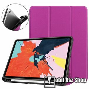 Notesz / mappa tok - LILA - oldalra nyíló flip cover, TRIFOLD asztali tartó funkciós, belső ceruzatartó, szilikon belső - APPLE iPad Air 11 (2024) / Air (2022) / Air (2020) kép