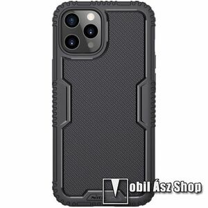NILLKIN TACTICS szilikon védő tok / hátlap - csúszásgátló, erősített sarkok, ERŐS VÉDELEM - FEKETE - APPLE iPhone 12 / APPLE iPhone 12 Pro - GYÁRI kép